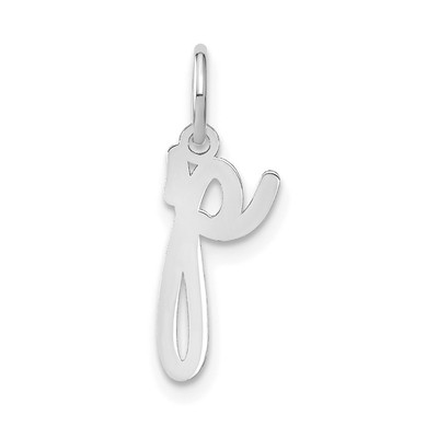 14k Weißgold Kleinbuchstabe P Initiale Charm Anhänger