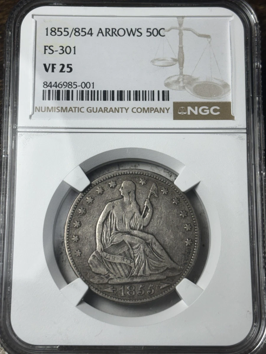 1855 Year Seated Liberty US Half Dollars (1839-1891) for sale | eBay