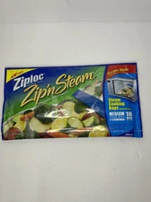 Ziploc Zip 'N Steam Medium Microwave Cooking Bags 10 Ct Discontinued Unopened