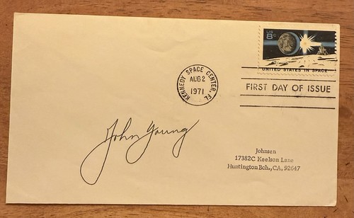John Young SIGNED FDC Kennedy Space Center 1971 NASA United States In Space