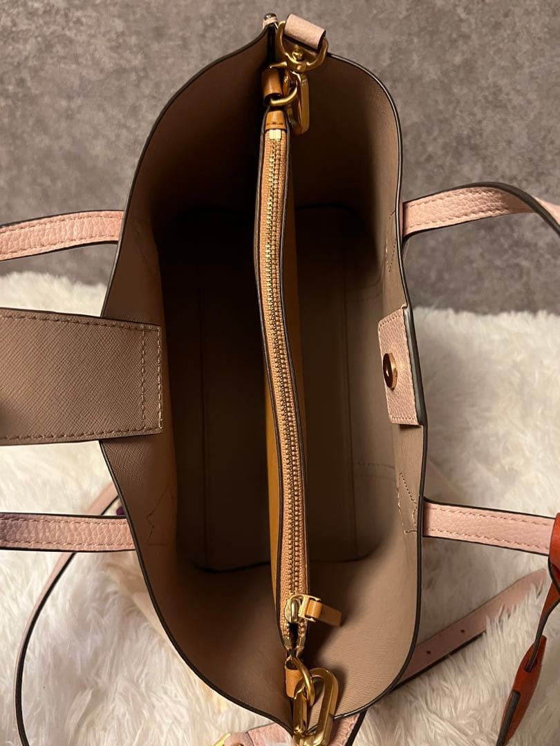 Tory Burch Handbag Shoulder Bag Leather Pink Women's From Japan thumbnail 4