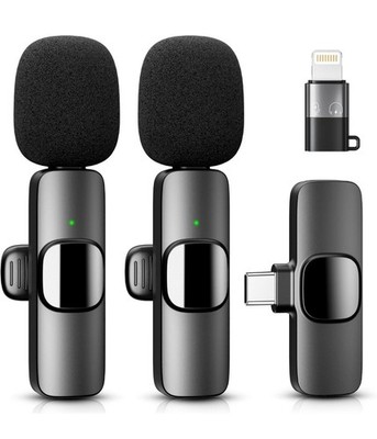 YRF kabelloses Lavalier Mikrofon für iPhone iPad, Android Handy, Mini Ansteckmikrofon