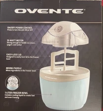 Ovente Electric Ice Cream Maker 1-Liter Bowl 15 Watt  #ICM110BL New in Box