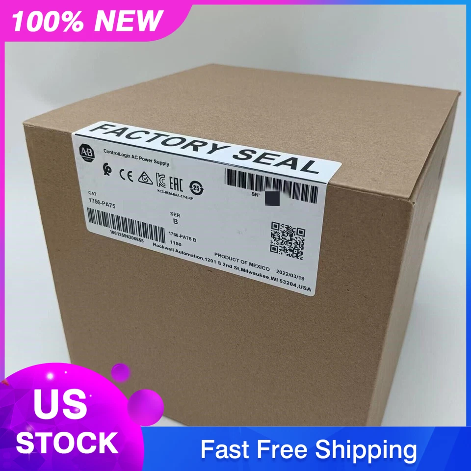 New Allen-Bradley 1756-PA75 SER B PLC ControlLogix AC Power Supply US Free Tax - Image 2 of 4