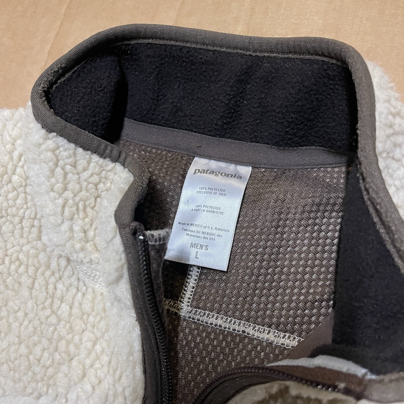 Patagonia Retro Fleece/Sherpa Vest Natural Deep Pile Cream Brown Men's Sz L