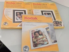 Lot Of 3 Kodak Gloss&high Gloss Premium Photo Paper 8.5 x 11 in. 50 Sheets New