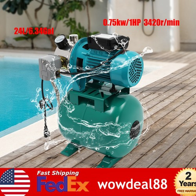 #ad #ad 1HP Shallow Well Pump with Pressure Tank 0.75kw Irrigation Water Pump 3420r min $122.71