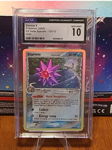 Pokemon 2005 EX Delta Species 15/113 Holo Rare Starmie CGC 10 GEM MINT