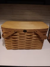 Peterboro Basket Company Large Kool Cooler Picnic Wicker Basket w/ Lid USA