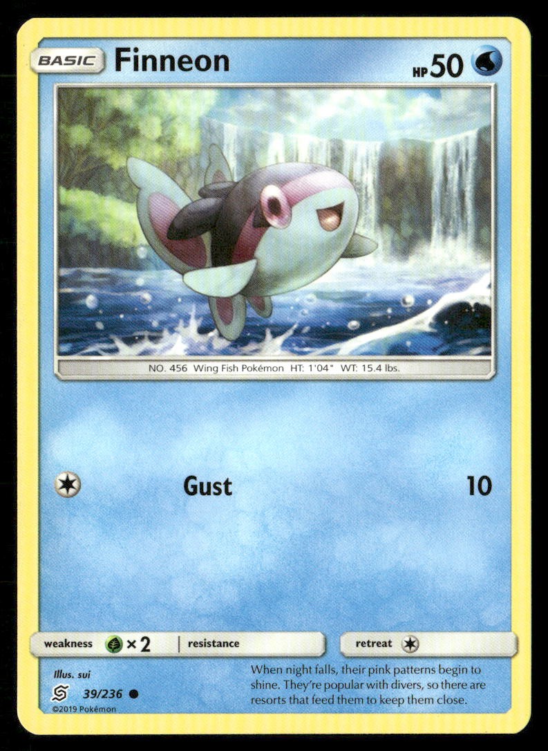 Finneon Unified Minds 39/236 Common Pokemon Near Mint