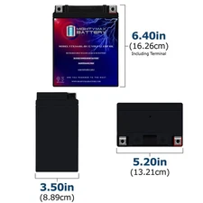 Mighty Max YTX14AHL 12V 12Ah Battery for Honda 750 CB750C Custom 1980-1982