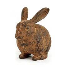 Sungmor Cast Iron Rabbit Statue Garden Decor Rustic Animal Collection Sculptures
