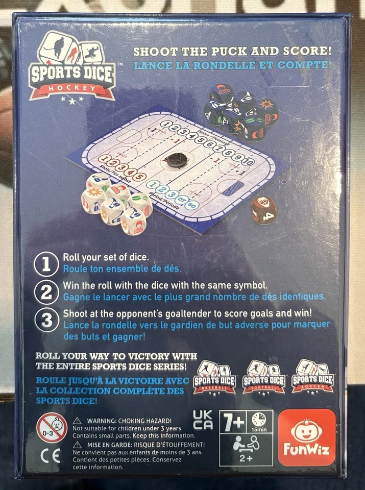 FunWiz Sports кости хоккей 7 + FoxMind стрелять шайба и забить новый в упаковке - Изображение 2 из 2