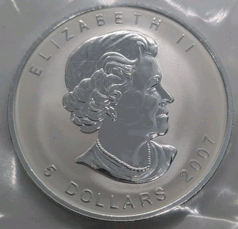 2007 $5 Fine Silver Maple Leaf 1oz F12 Privy RCM - RARE! - Image 2 of 2