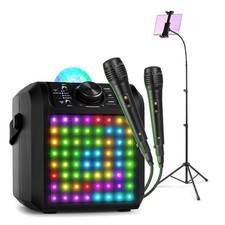 Bluetooth Karaoke Machine Speaker with Microphones, Tablet Stand Mount - KAR55B