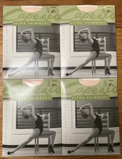NEW Capezio Ultra Shimmery Footed Tights Ballet Pink Adult XL SEALED (X4) #1808