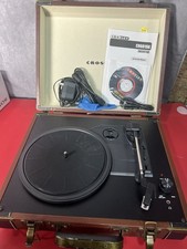Crosley CR6019A-BR Executive USB Digital Turntable Record Player Suitcase cable