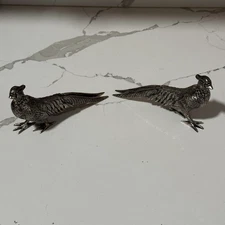 Pheasants Game Birds Statuettes Male/Female MCM Table Decor 