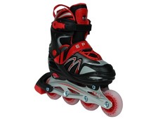 Drift Adjustable Inline Roller Skates W/LED Light Up Wheels, Black/Red, Youth...