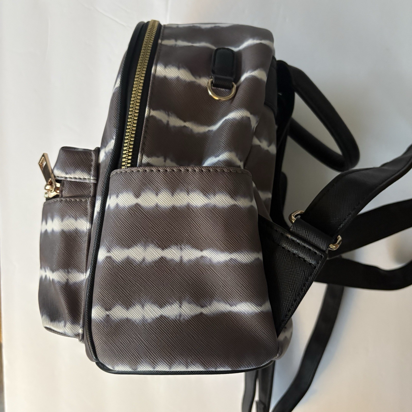 Mini Backpack Purse Crossbody Patterned Fabric Go… - image 7