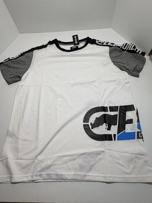 Ecko Unltd Men's T-Shirt White Black Graphic Crew Neck Size Medium Retail $48