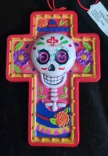 Day of the Dead Dia De Los Muertos Cross Skull Ornament Holiday Lane 4.5" x 3"