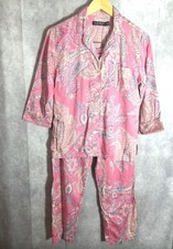 Ralph Lauren Paisley Cotton Blend Pajama Set Women's Sz MP Sleepwear Loungewear