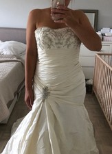 NEU Brautkleid Hochzeitskleid Seide L 40 Meerjungfrau weiß ivory Alfred Angelo
