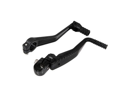 Set: Kickstarterhebel + Fußschalthebel klappbar in Carbon-Optik