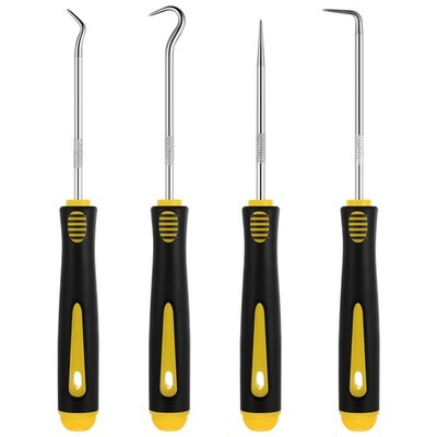 WILLBOND 4 Pcs Pick and Hook Set Precision Automotive 6.5 Inches, Yellow 