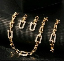 Gold Plated Necklace Bracelet Earrings Set  High Quality Jewelry 