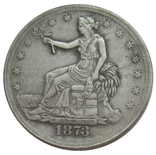 1873-CC Seated Liberty Take flowers Silver 1 Dollar High Grade A++++