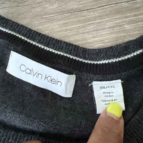 Maglione girocollo uomo Calvin Klein misto lana 2XL grigio - Foto 2 di 8