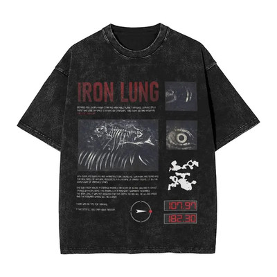 Iron Lung Horror Washed T-Shirt Dark Indie Game Graphic Tee