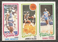 1980/81 TOPPS EARL MONROE #170 JAMES SILAS ASSIST LEADER #206 TERRY TYLER #91 NM