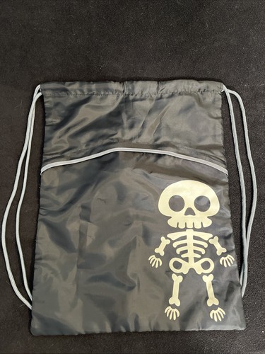 Thirty-One Cinch Sac backpack Bag Lil Bones Skeleton Glows In Dark