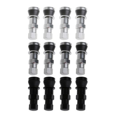 4x Aluminum Tubeless Wheel Tire for Valve Stem for Rim Bolt-in with Dust Cap Acc