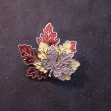 Brooch Pin Leaves Leaf Oak Maple Tri Color 
