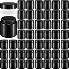 48 Pack 4 Oz Black Glass Jars with Lids - Airtight Storage Containers