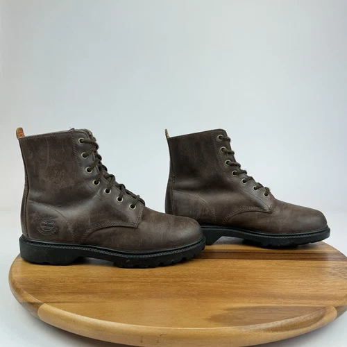 Stivali da combattimento donna Timberland in pelle marrone casual comodi medi taglia 5 5 M in ottime condizioni