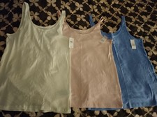 Set of 3 Gap Jersey Tank Tops Blue/White/Pink...