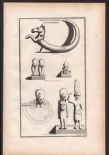 Egypt Different Strange Egyptian Deities Engraving by Montfaucon 1719