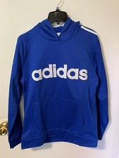 New Authentic Adidas Hoodie With Stripes , Boys / Youth, Blue, Size XL 18-20 