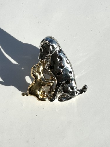 Vintage Avon Gold & Silver Tone Dalmations Dog Pin Tie Pin - Picture 5 of 5