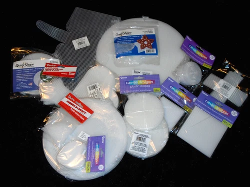 DARICE, Janlynn, D.I.Y Quick Shape 7 Mesh CLEAR PLASTIC CANVAS SHAPES Packs Lots