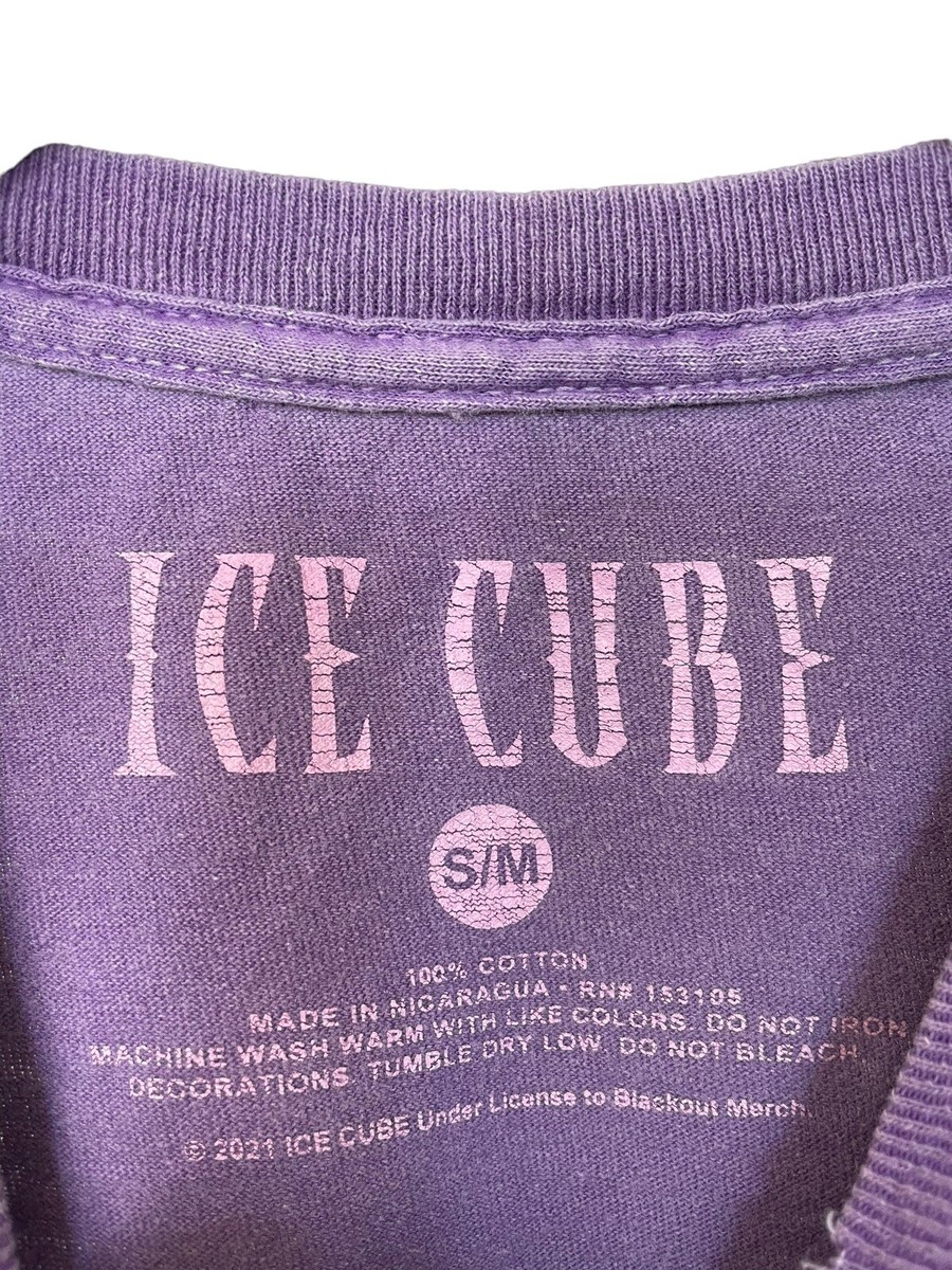 Ice Cube T Shirt Vintage Distressed Look Purple Unisex Adults Size
