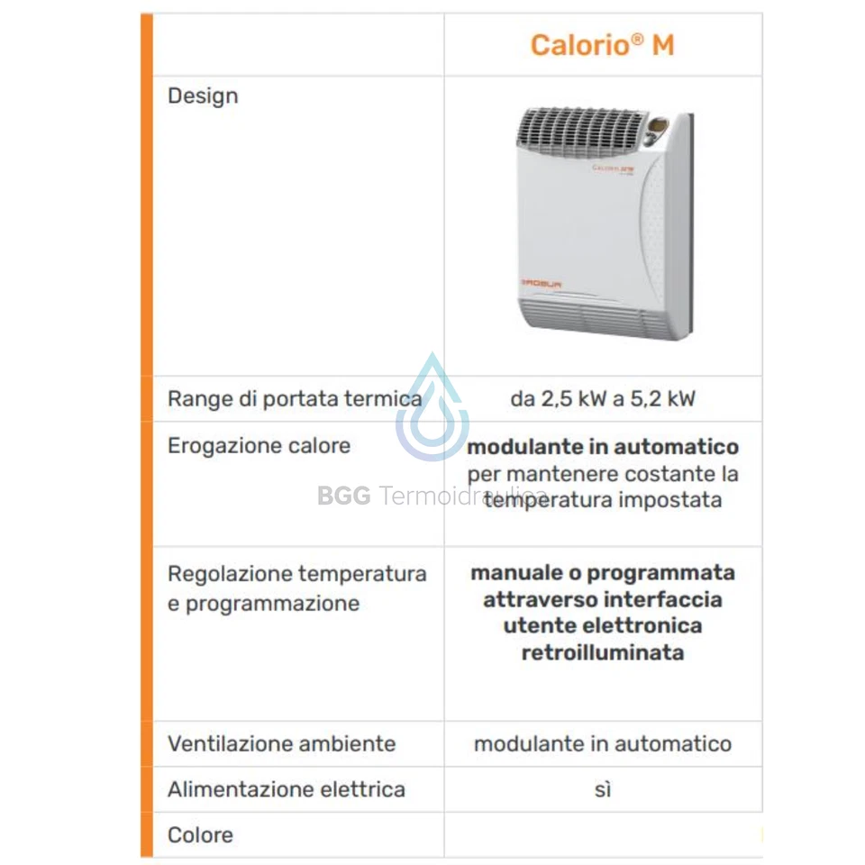 ROBUR TERMOCONVETTORE RADIATORE STUFA MODULANTE GAS MTN O GPL CALORIO 52 E 42 M - Immagine 4 di 4