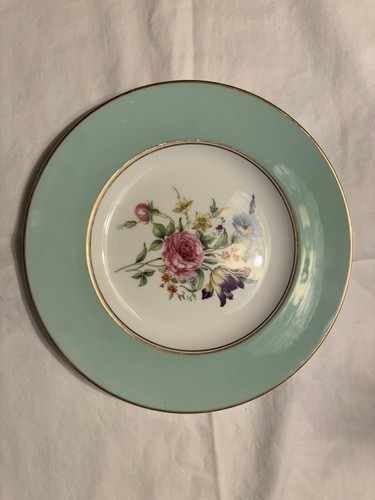12 platos de porcelana de hueso floral borde verde Royal Worcester Miranda 8 pulgadas Inglaterra - Imagen 13 de 18