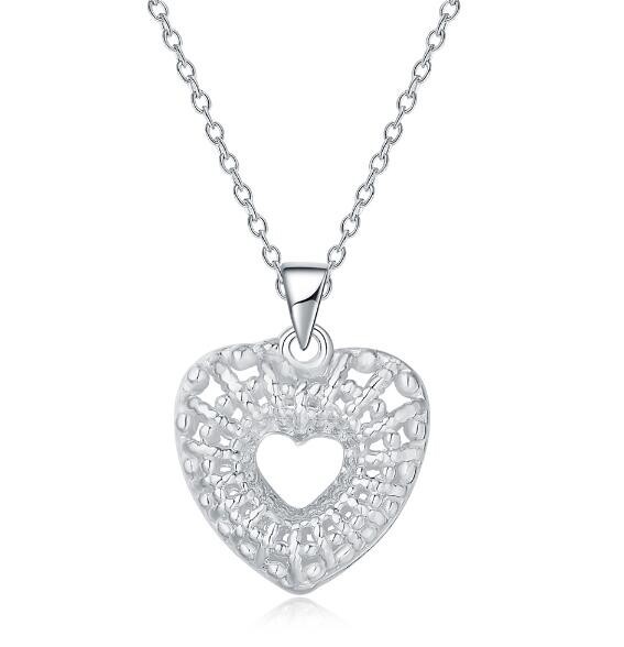 Collar cadena mujer cadena mujer cadena corazón prueba de amor plateado 925 r...