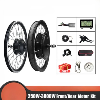 250W-3000W Brushless Front Rear Hub Motor Wheel for E-bike Conversion Kit